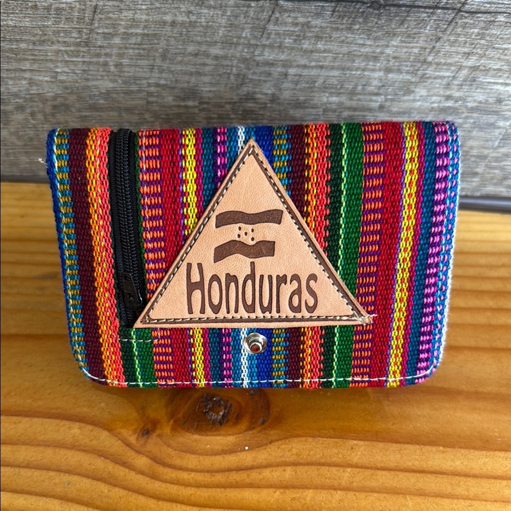 Colorful Striped Wallet with Honduras Patch